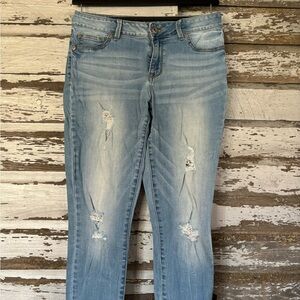 Maurices Light Blue Distressed Skinny Jeans